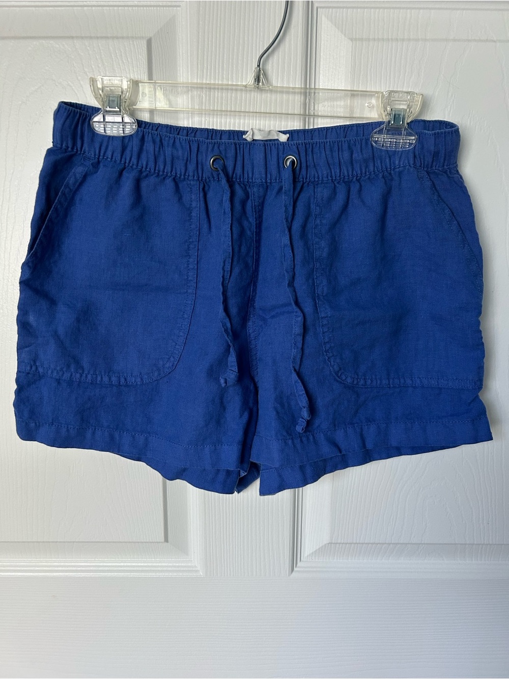 C & C California High Waisted Pull On Blue Casual Linen Shorts Size Medium